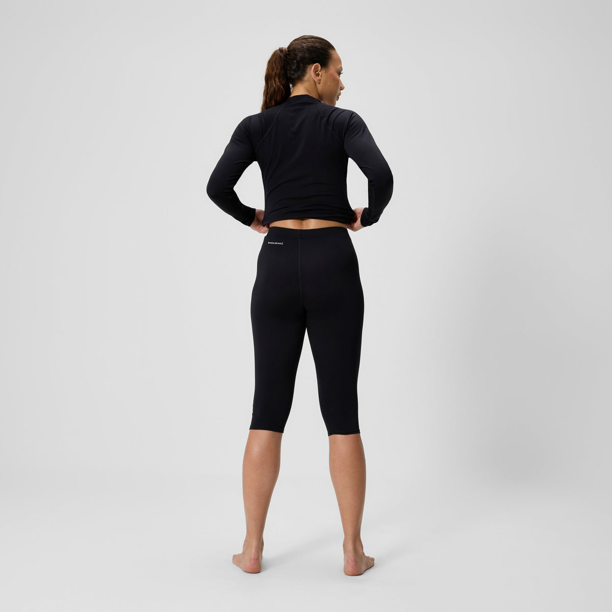 Endurance+ Three Quarter Swim Legging Black | Speedo