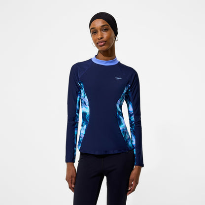 Modern Coverage Printed Long Sleeve Rashguard Navy | Speedo