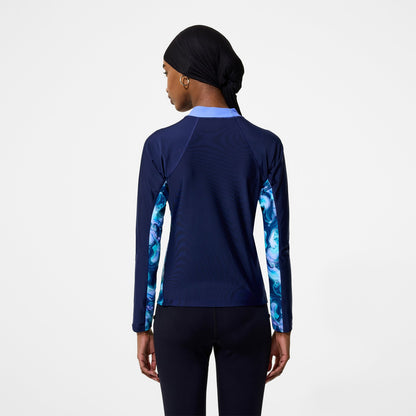 Modern Coverage Printed Long Sleeve Rashguard Navy | Speedo