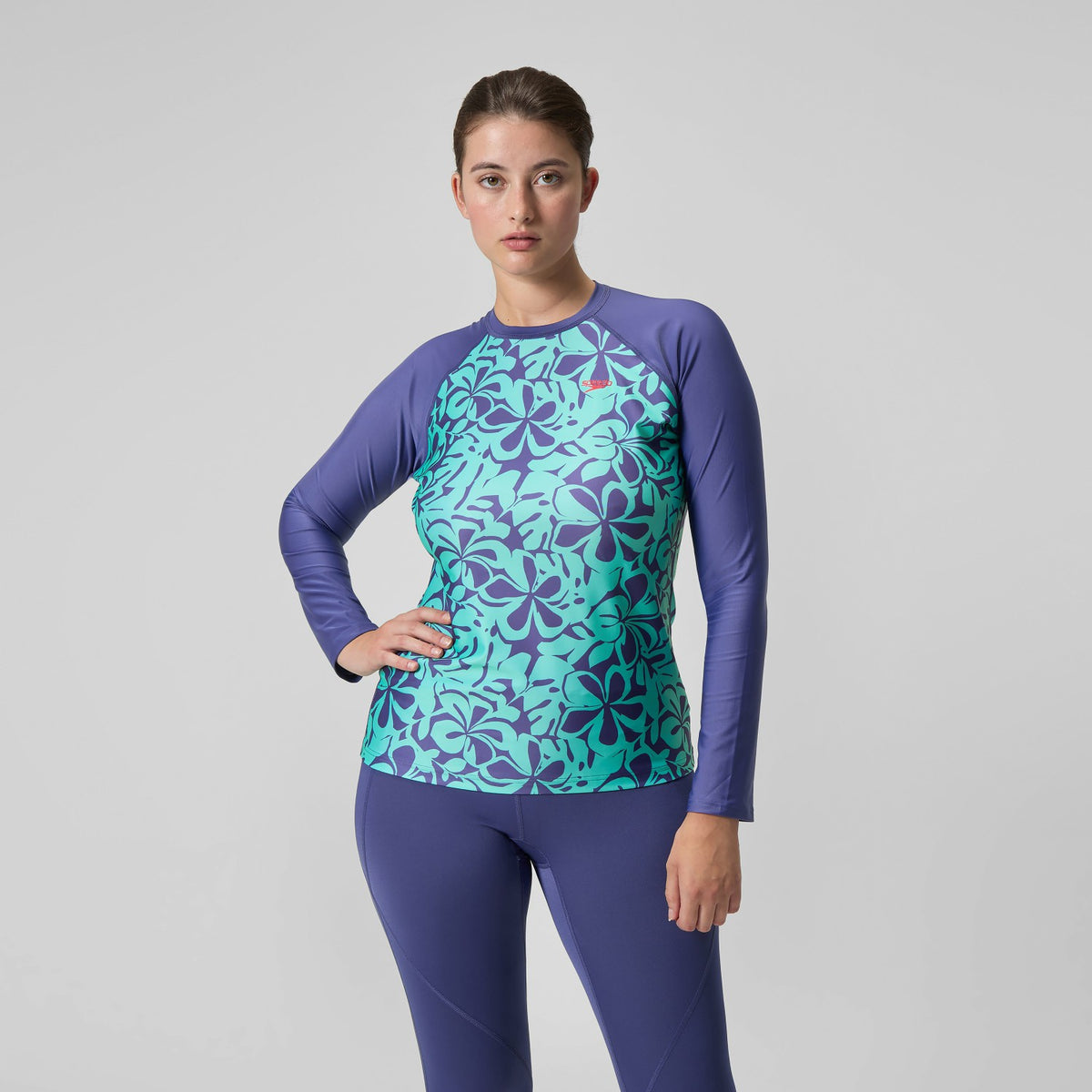 Printed Long Sleeve Rash Top Blue/Green | Speedo
