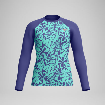 Printed Long Sleeve Rash Top Blue/Green | Speedo