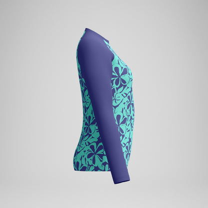Printed Long Sleeve Rash Top Blue/Green | Speedo