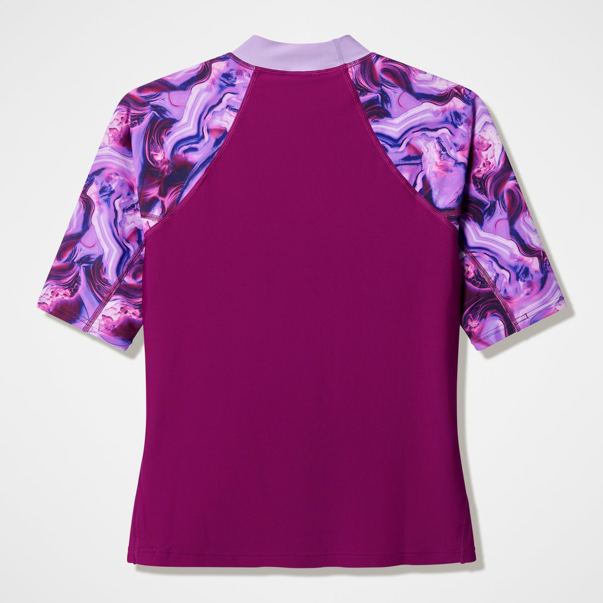 Modern Coverage Printed Short Sleeve Rashguard Dark Pink | Speedo