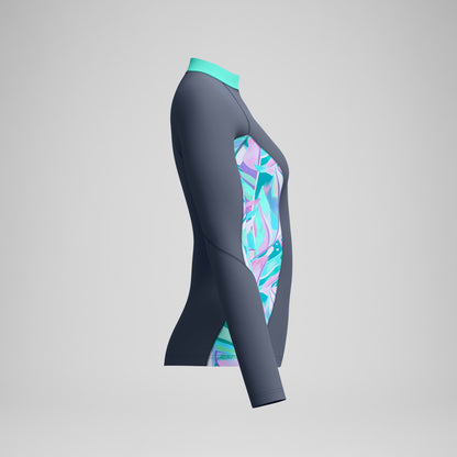 Long Sleeve Rashguard Grey/Turquoise | Speedo