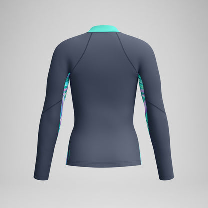 Long Sleeve Rashguard Grey/Turquoise | Speedo