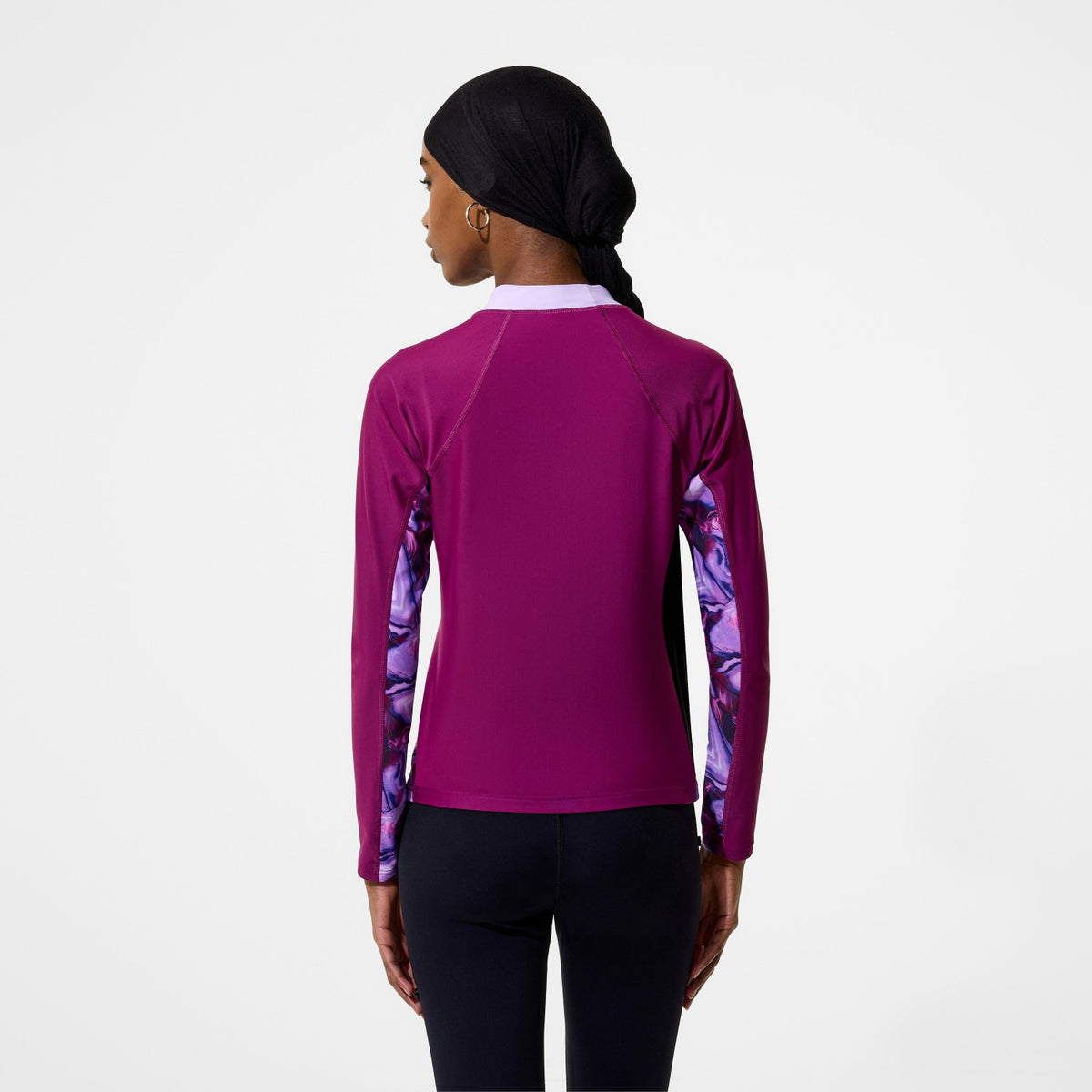 Modern Coverage Printed Long Sleeve Rashguard Dark Pink | Speedo