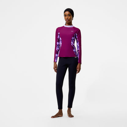 Modern Coverage Printed Long Sleeve Rashguard Dark Pink | Speedo