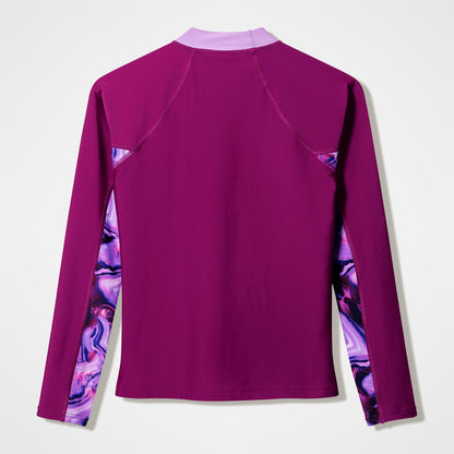 Modern Coverage Printed Long Sleeve Rashguard Dark Pink | Speedo