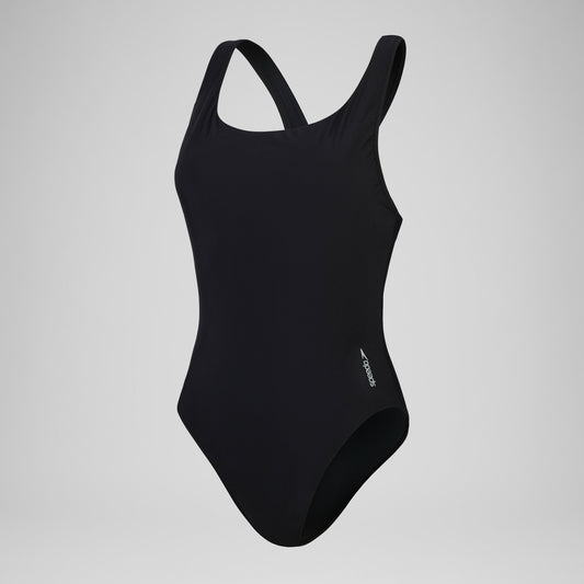 Solid Scoop Mesh One Piece Black | Speedo