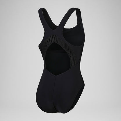 Solid Scoop Mesh One Piece Black | Speedo
