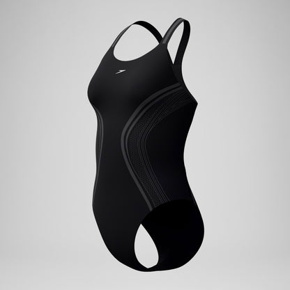 V Class Printed Performance Back Swimsuit Black | Speedo