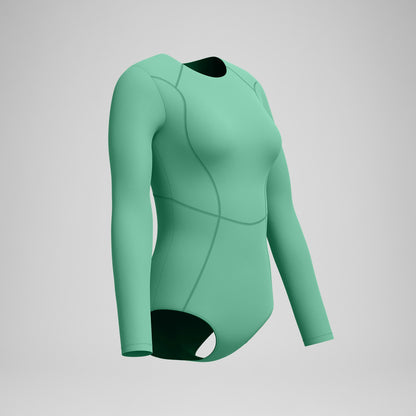 Ocean Flex Long Sleeve Zip Swimsuit Green | Speedo