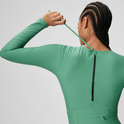 Ocean Flex Long Sleeve Zip Swimsuit Green | Speedo