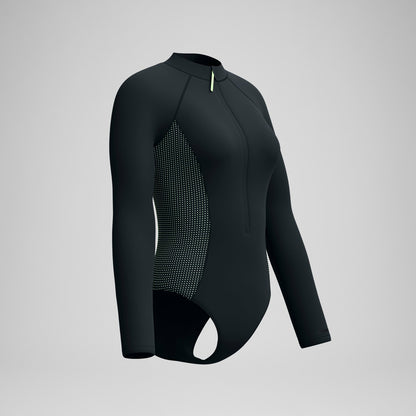 Scuba Flex Long Sleeve Zip Swimsuit Black/Green | Speedo