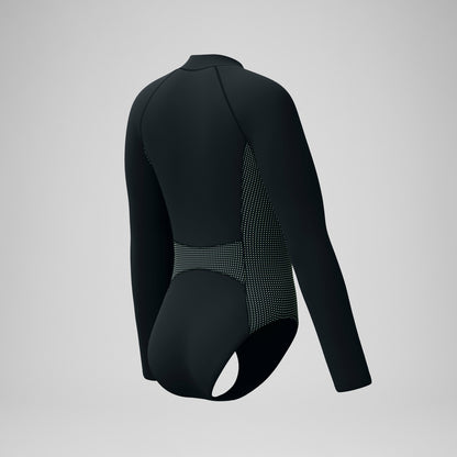 Scuba Flex Long Sleeve Zip Swimsuit Black/Green | Speedo
