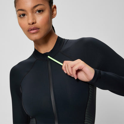 Scuba Flex Long Sleeve Zip Swimsuit Black/Green | Speedo