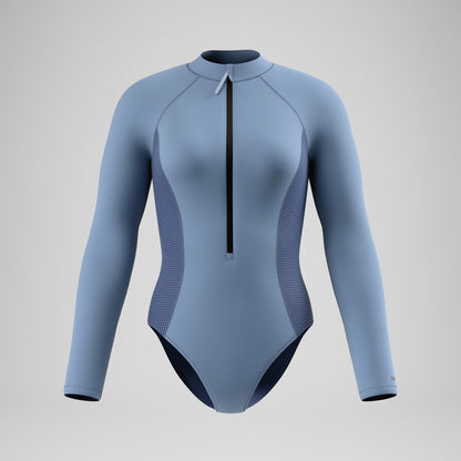 Scuba Flex Long Sleeve Zip Swimsuit Grey/Blue | Speedo
