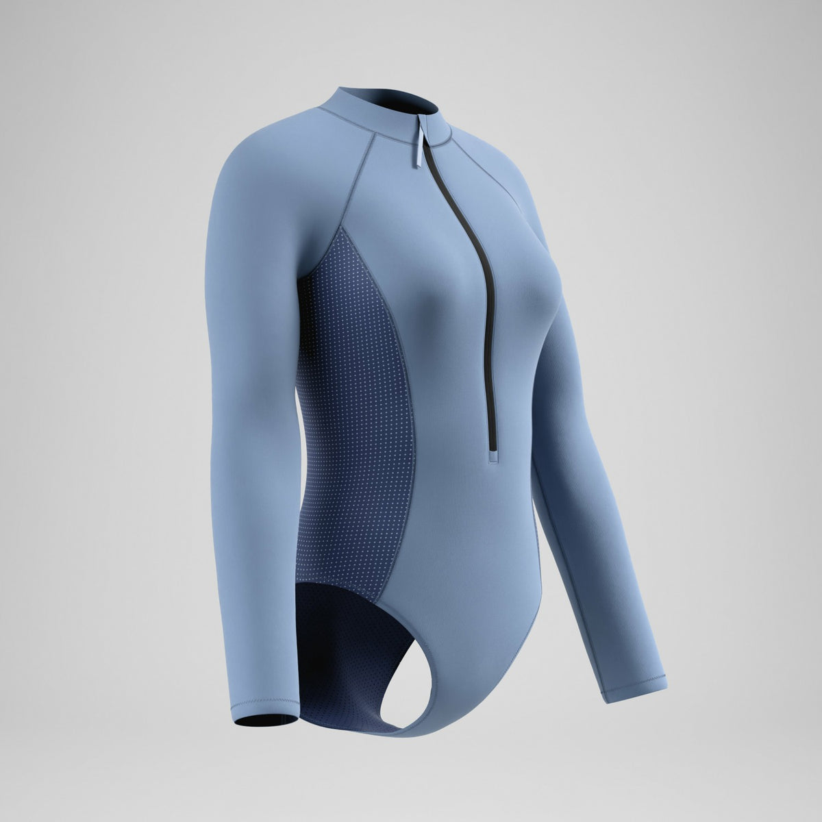Scuba Flex Long Sleeve Zip Swimsuit Grey/Blue | Speedo