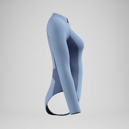 Scuba Flex Long Sleeve Zip Swimsuit Grey/Blue | Speedo