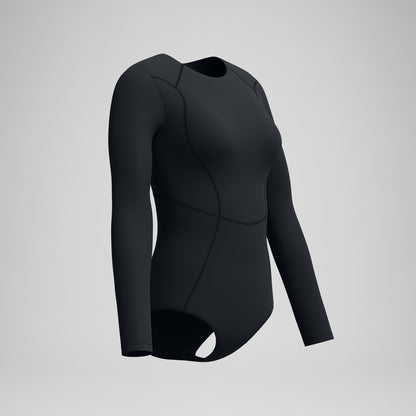 Ocean Flex Long Sleeve Zip Swimsuit Black | Speedo