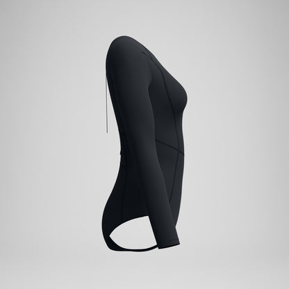 Ocean Flex Long Sleeve Zip Swimsuit Black | Speedo