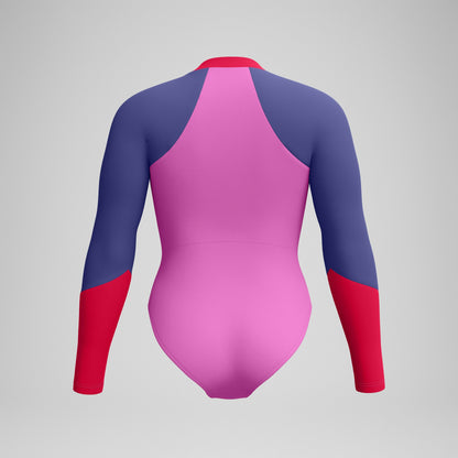 Colourblock Long Sleeve Swimsuit Pink/Purple | Speedo