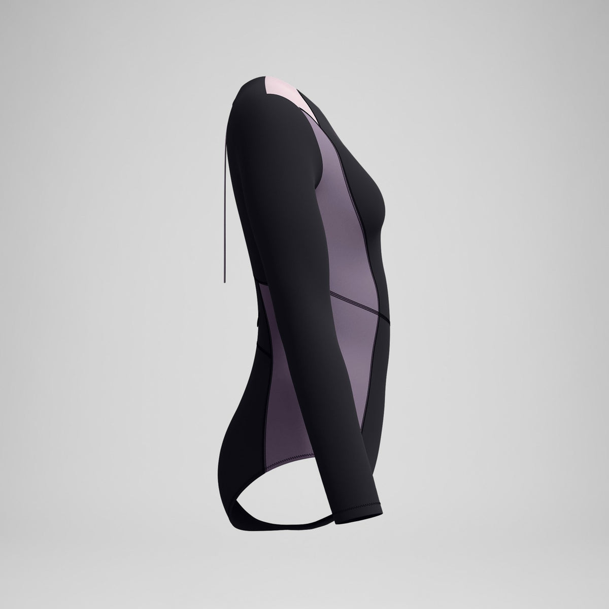 Long Sleeve Zip Back Swimsuit Black/Dark Grey | Speedo