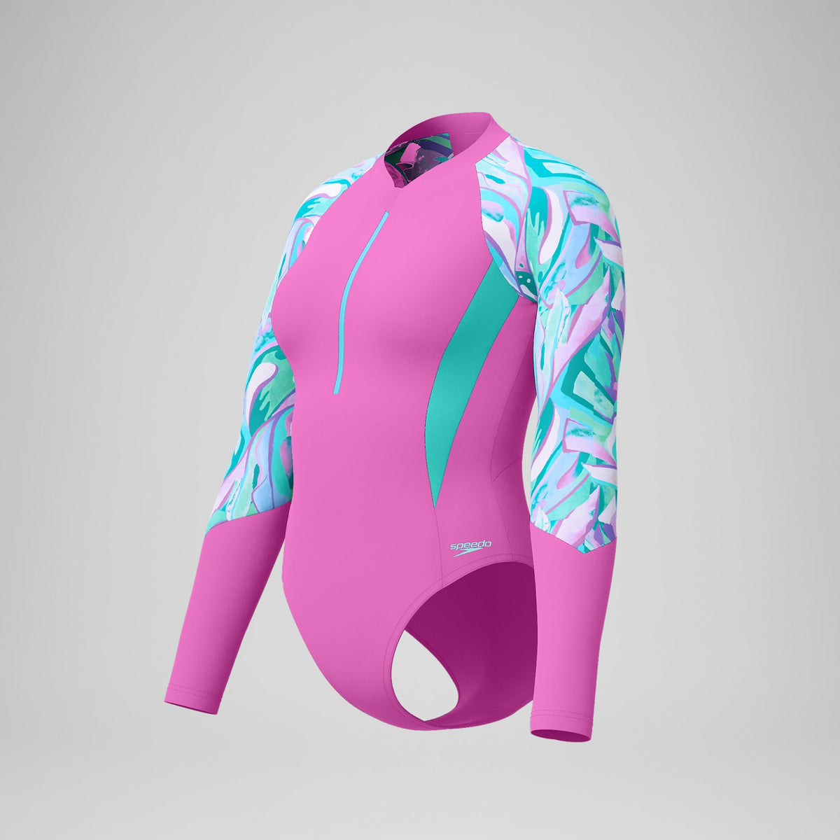 Printed Long Sleeve Swimsuit Pink | Speedo