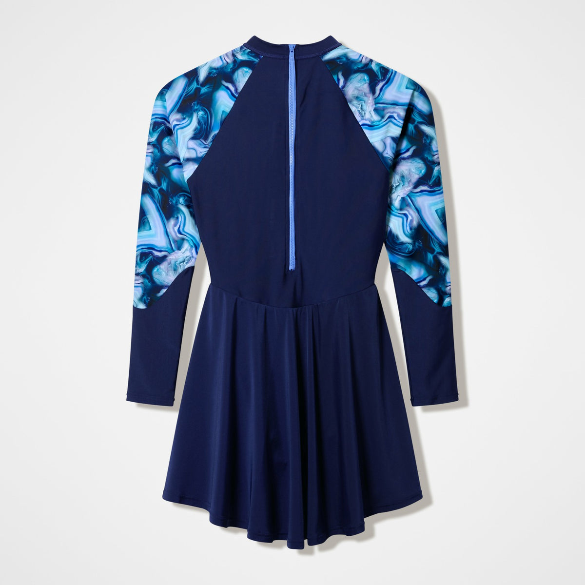 Modern Coverage Printed Long Sleeve Swim Dress Navy | Speedo