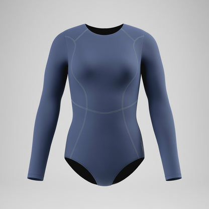Ocean Flex Long Sleeve Zip Swimsuit Grey/Blue | Speedo