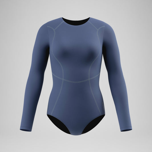 Ocean Flex Long Sleeve Zip Swimsuit Grey/Blue | Speedo