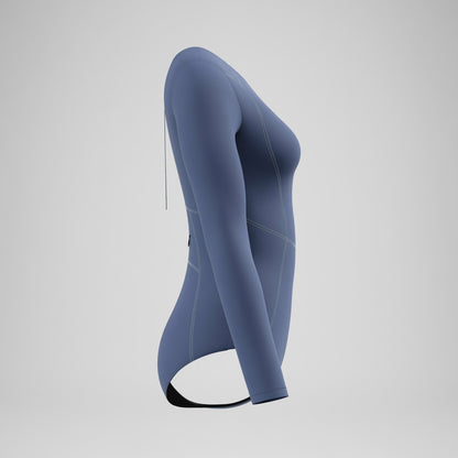 Ocean Flex Long Sleeve Zip Swimsuit Grey/Blue | Speedo