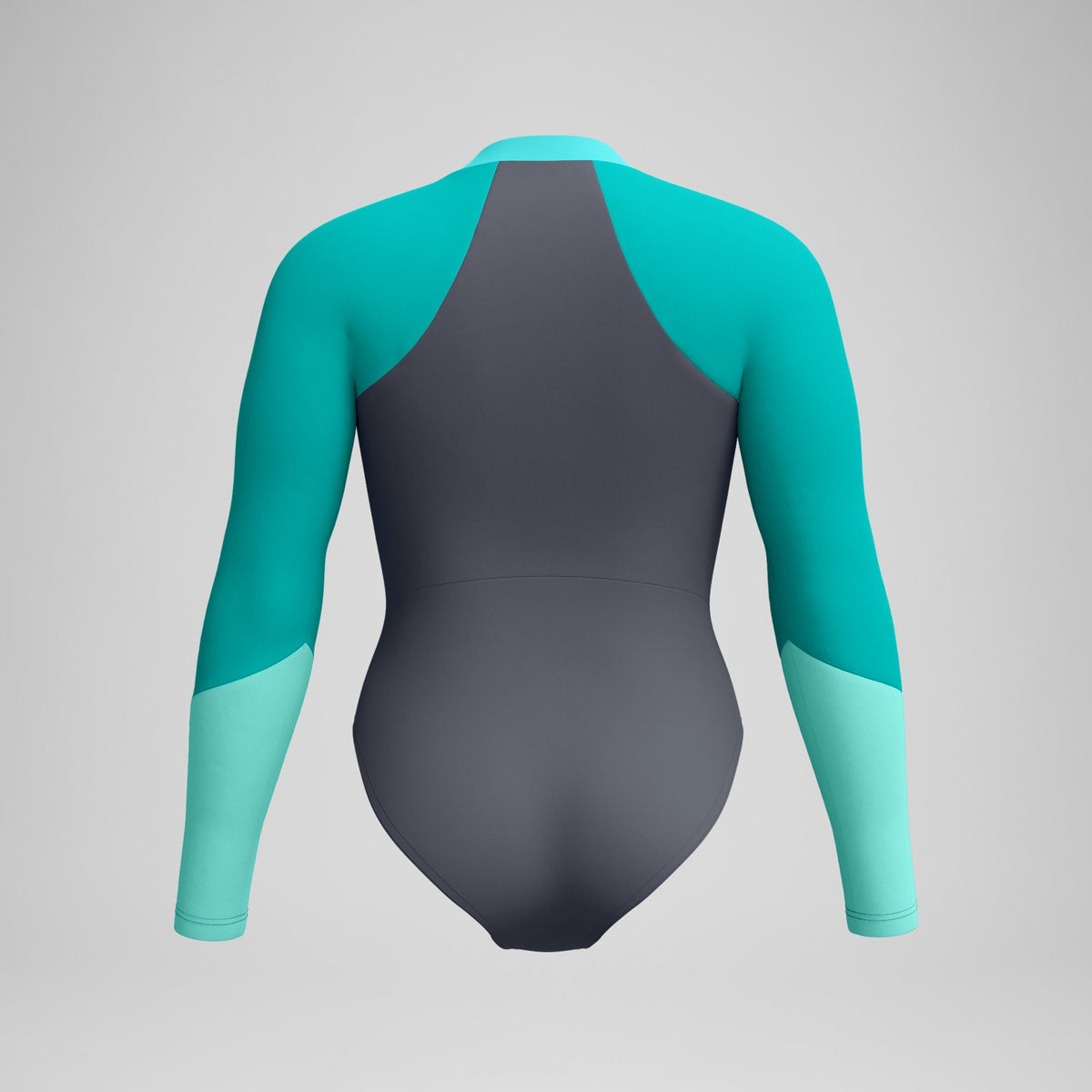 Colourblock Long Sleeve Swimsuit Grey/Turquoise | Speedo