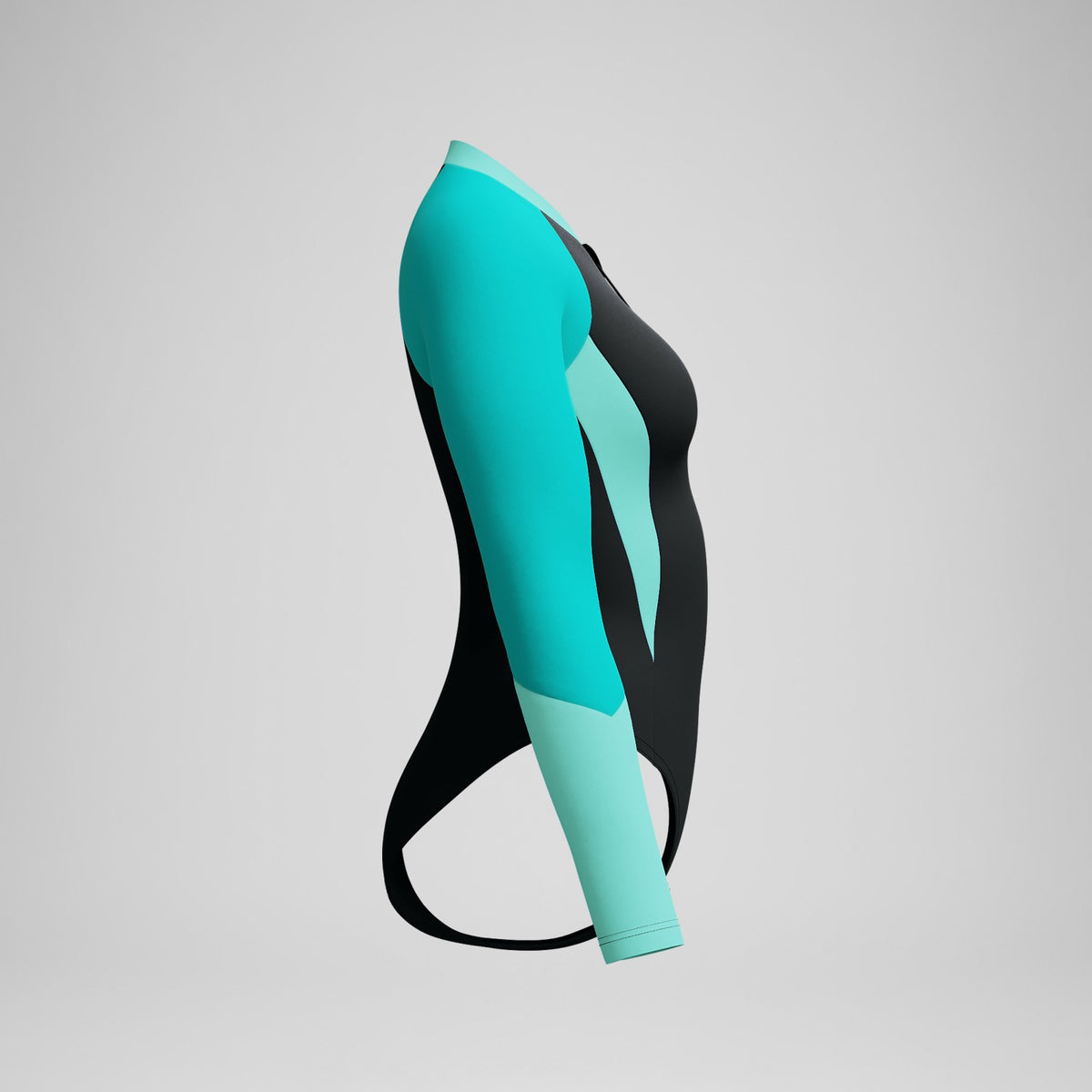 Colourblock Long Sleeve Swimsuit Black/Turquoise | Speedo