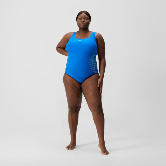 Plus Size Placement Medalist Swimsuit Blue | Speedo