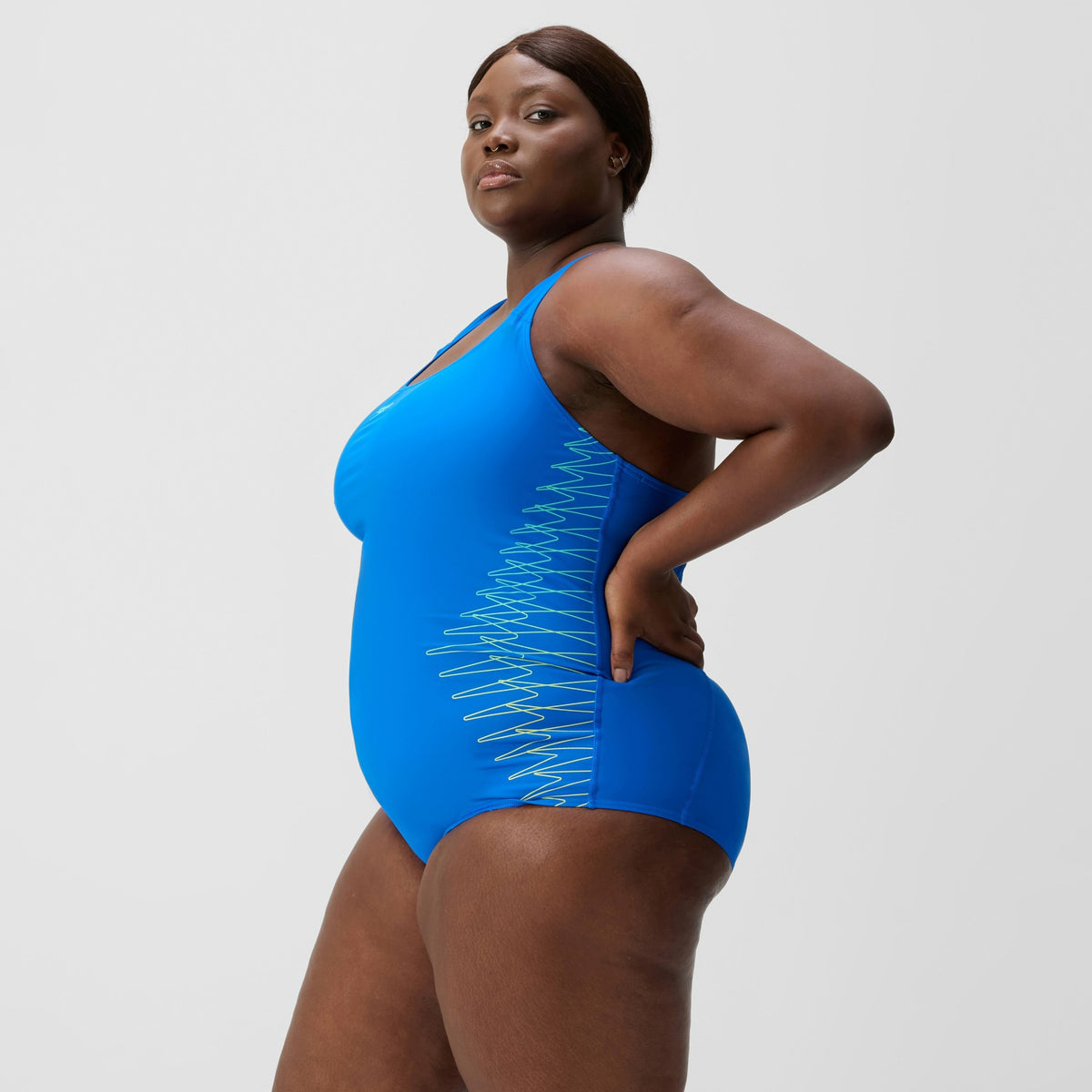 Plus Size Placement Medalist Swimsuit Blue | Speedo