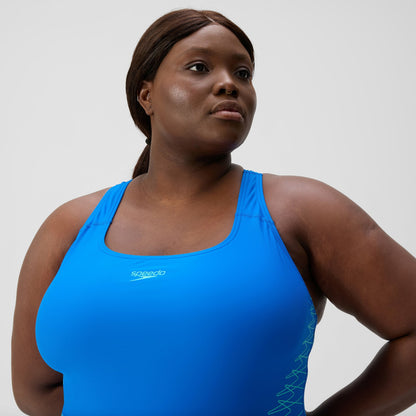 Plus Size Placement Medalist Swimsuit Blue | Speedo