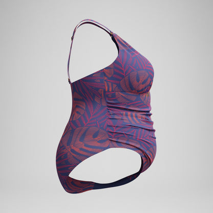 Plus Size Shaping V Neck Swimsuit Pink/Orange | Speedo