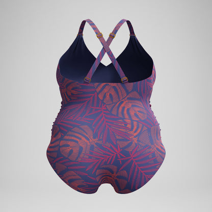 Plus Size Shaping V Neck Swimsuit Pink/Orange | Speedo
