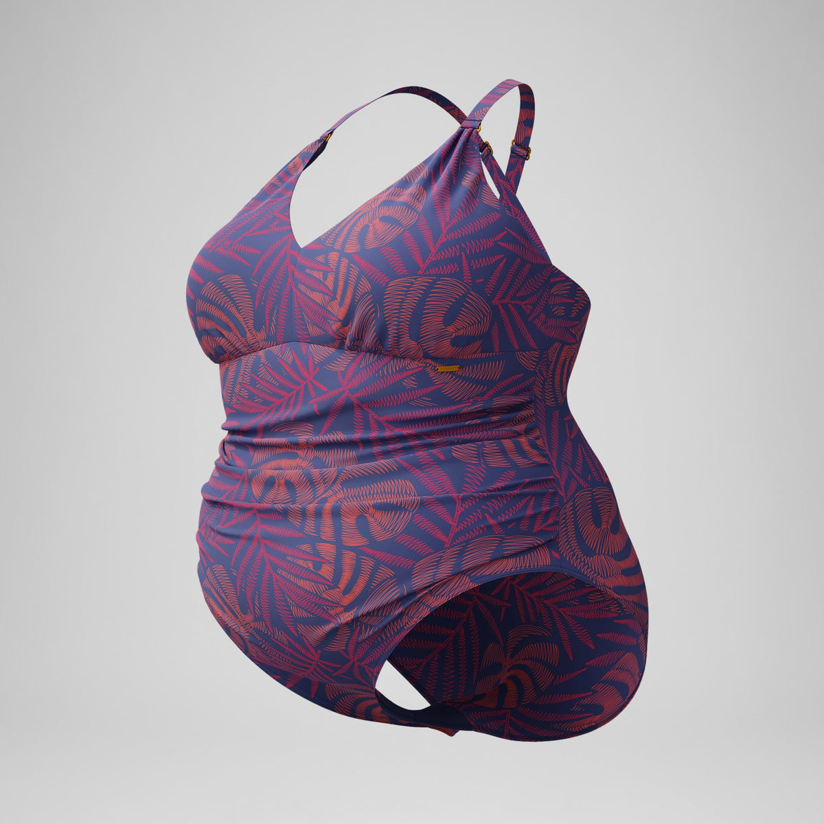 Plus Size Shaping V Neck Swimsuit Pink/Orange | Speedo