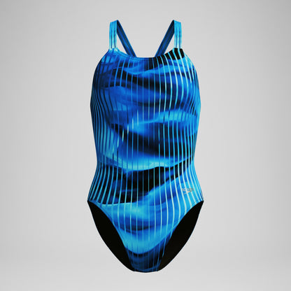 Club Training Printed Leaderback Swimsuit Blue | Speedo