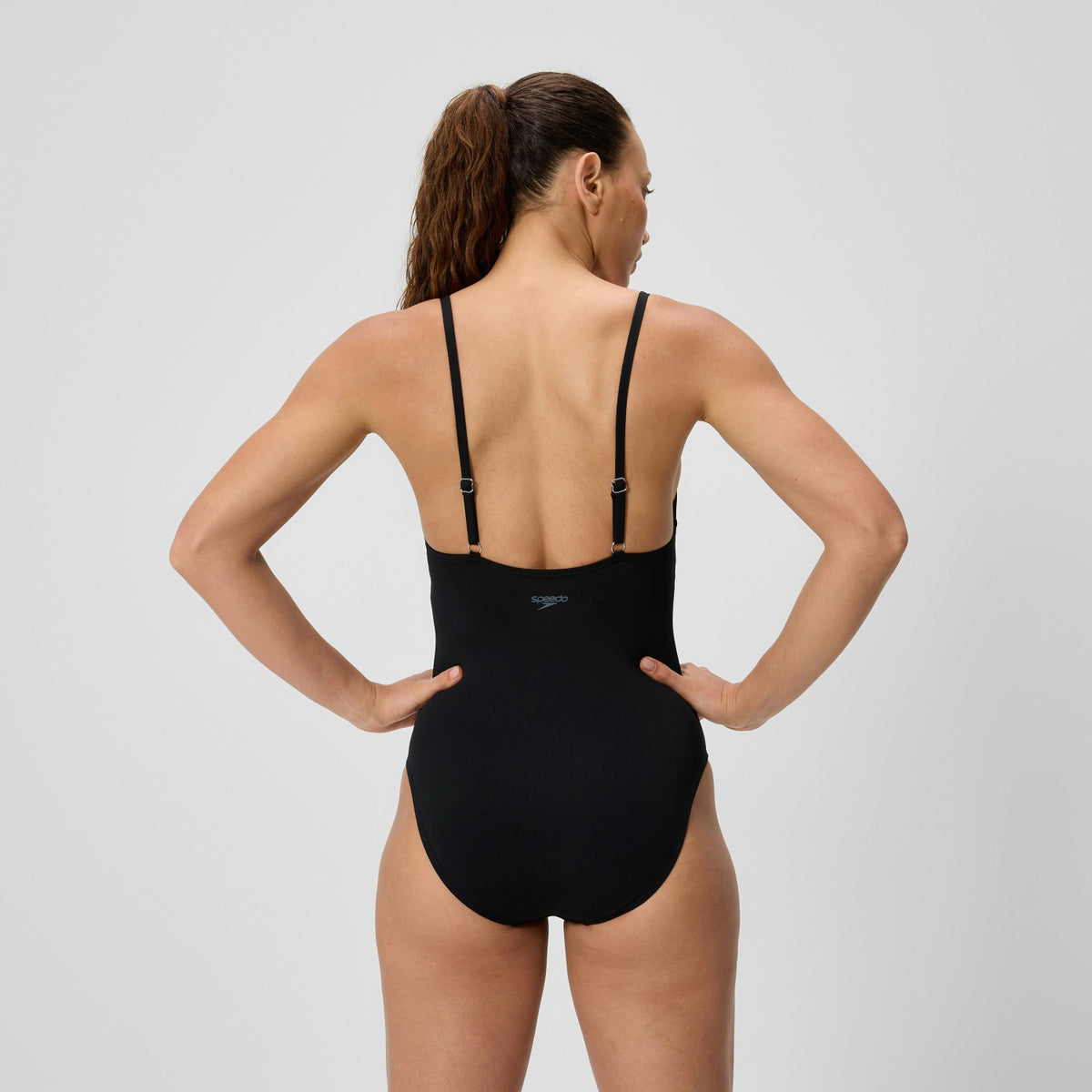 Solid V-Neck Swimsuit Black | Speedo