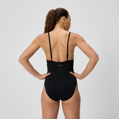 Solid V-Neck Swimsuit Black | Speedo