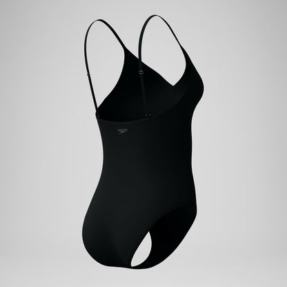 Solid V-Neck Swimsuit Black | Speedo