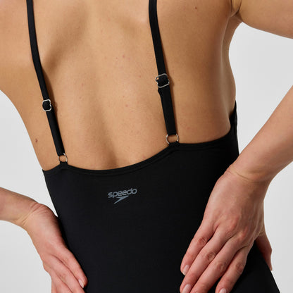 Solid V-Neck Swimsuit Black | Speedo
