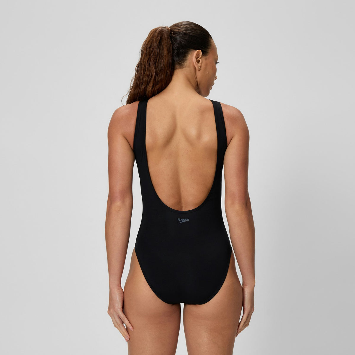 Solid High Neck Swimsuit Black | Speedo