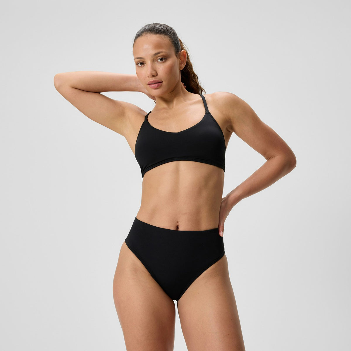 Cheeky High Waist Bikini Bottom Black | Speedo