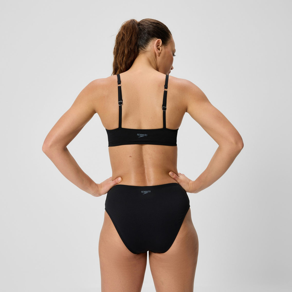 Cheeky High Waist Bikini Bottom Black | Speedo
