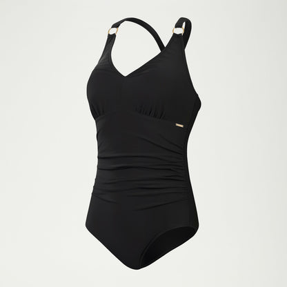 Shaping V Neck Swimsuit Black | Speedo