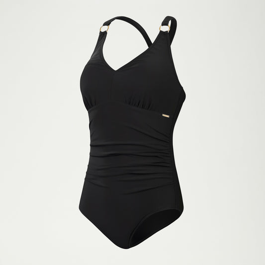Shaping V Neck Swimsuit Black | Speedo